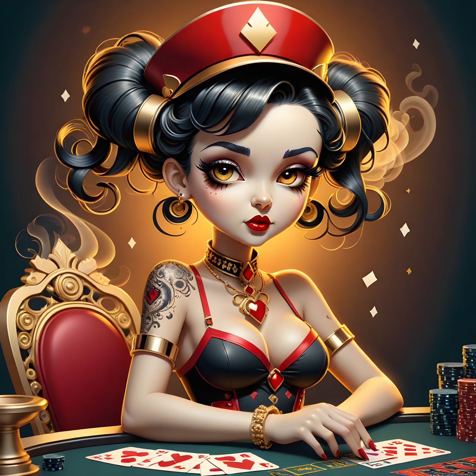 Chibi Anime Poker Queen