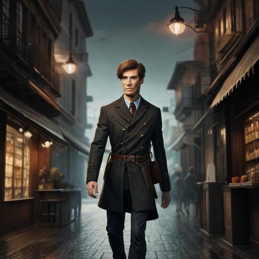 Detailed Human Face with Short Hair Portrait