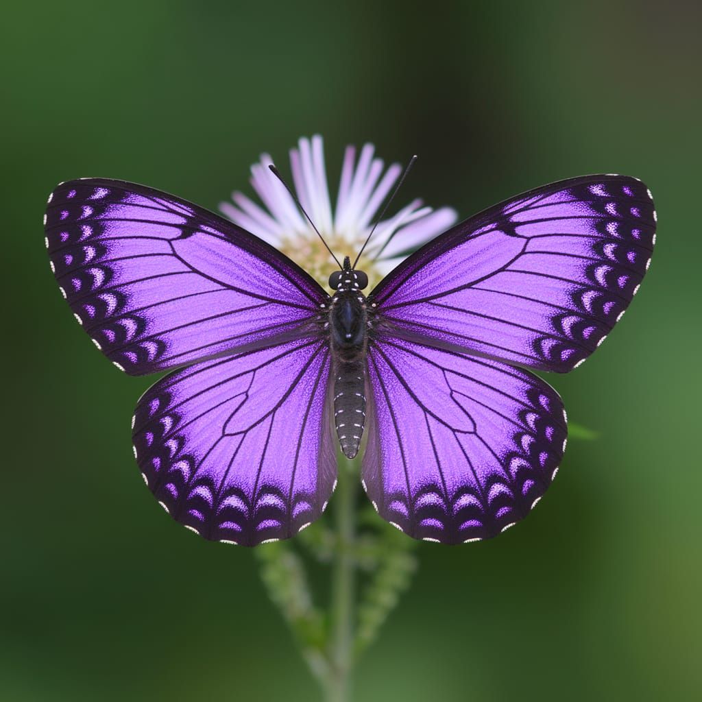 Vibrant Purple Butterfly Unfolds in Kaleidoscope Patterns
