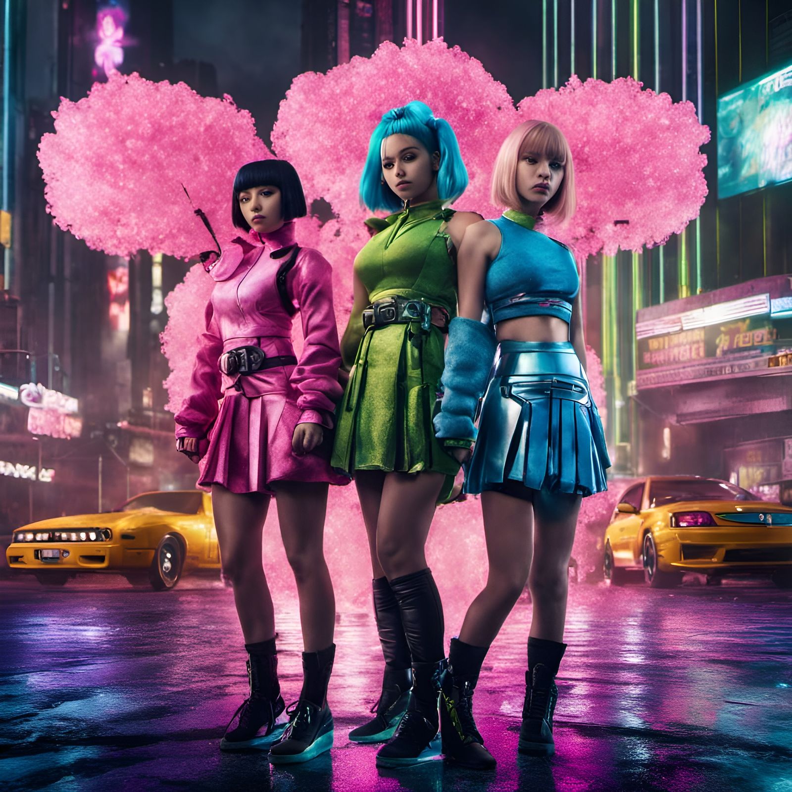 Cyberpunk Powerpuff girls,
