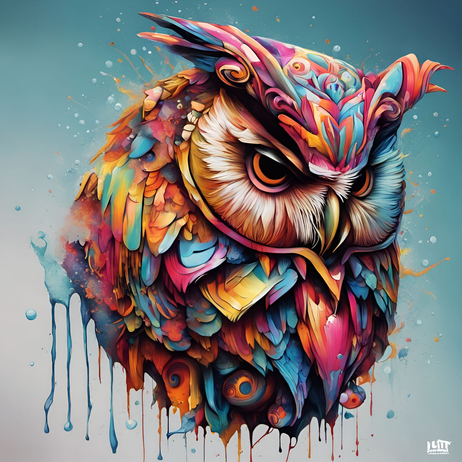 Colorful Graffiti Owl in Ultra Quality
