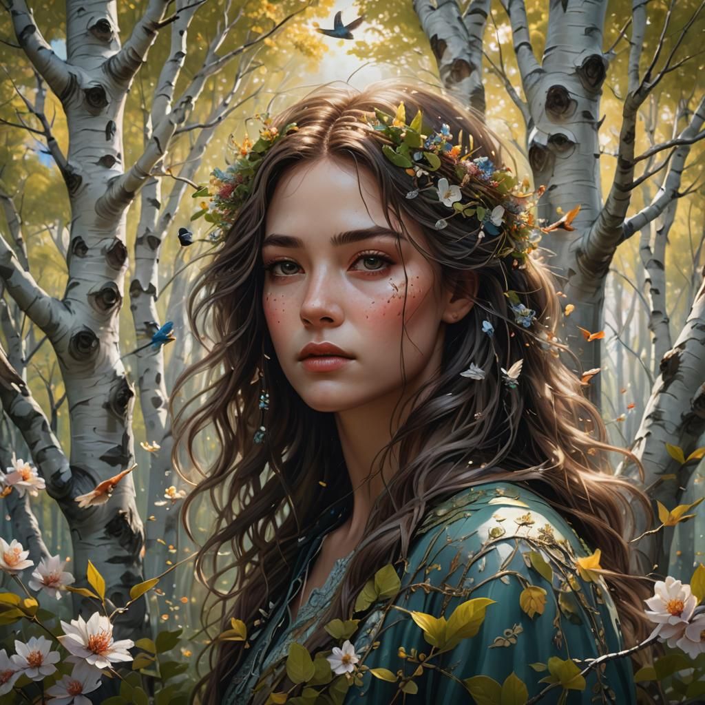 Ethereal Forest Portrait of a Girl in 8K