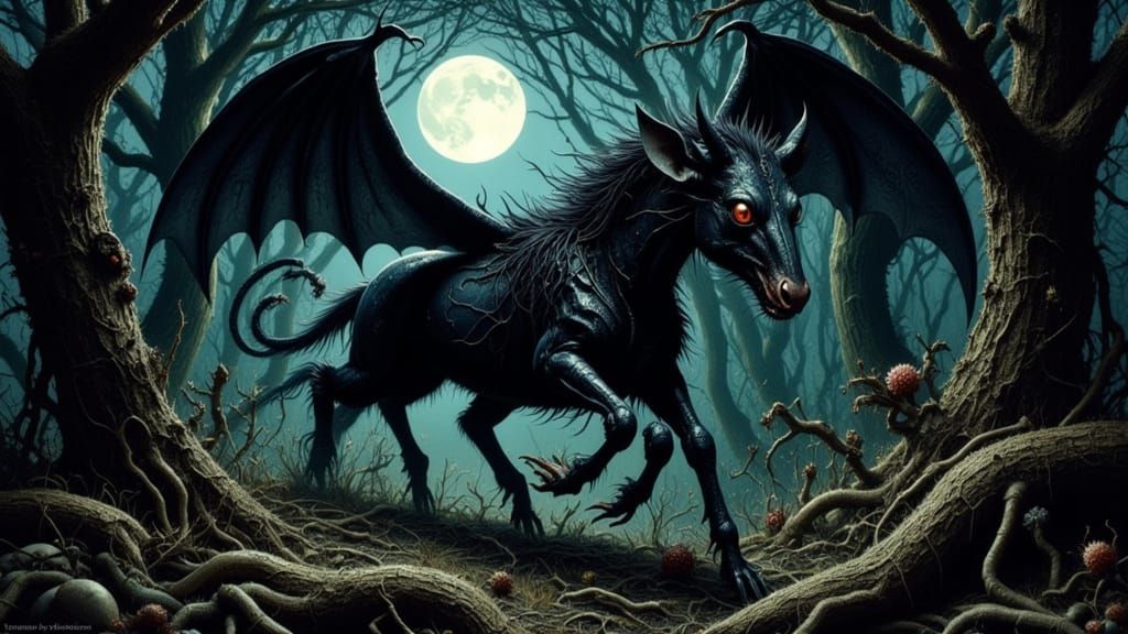 Jersey Devil Emerges from Dark Forest