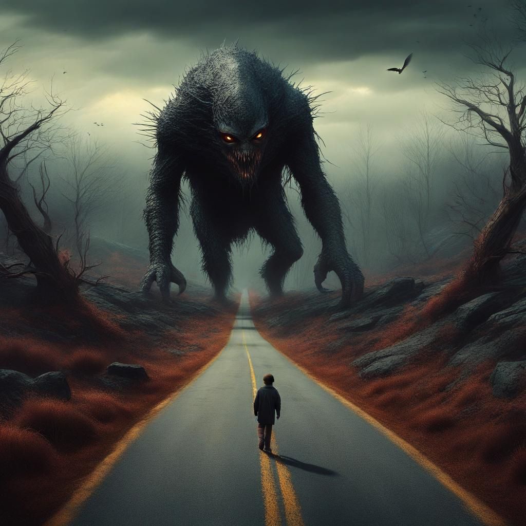 Mysterious Creature Appears on Lonely Road