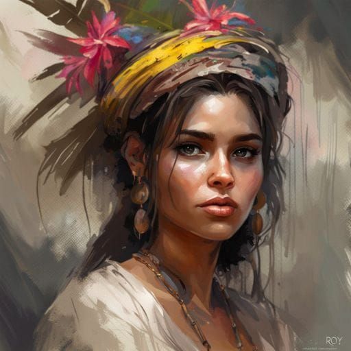 Colombian Girl: Modern Portrait in Royo Style