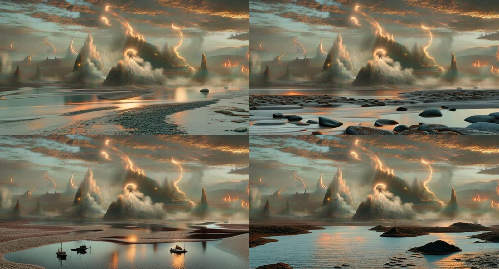 Tidal Wave Apocalypse in Dark Fantasy Style