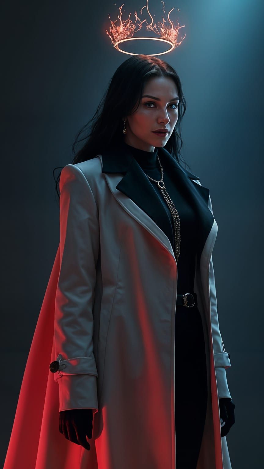 Famke Janssen as Shadow King: Hyperrealistic Portrait