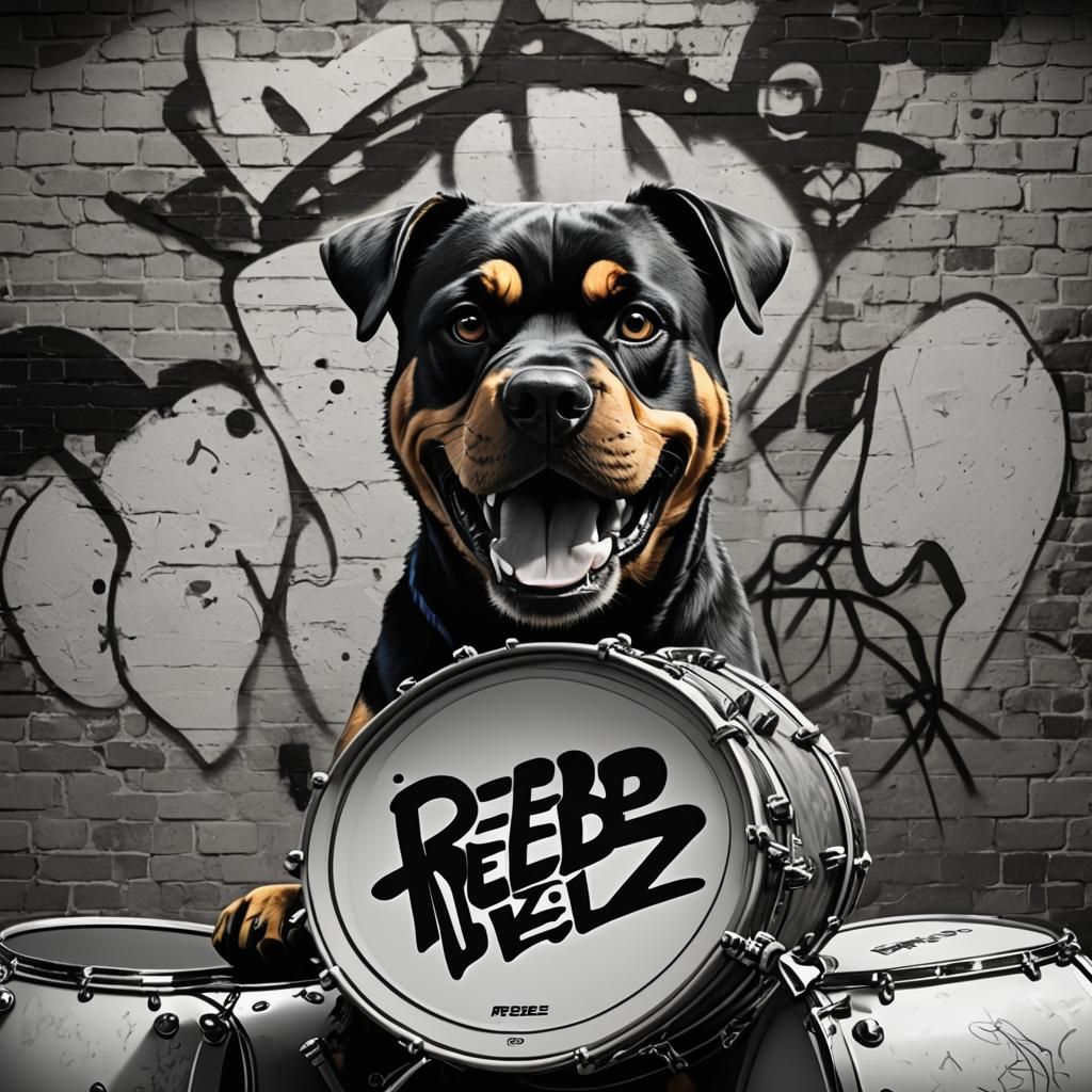 Rottweiler Rock Band Logo Graffiti in 3D