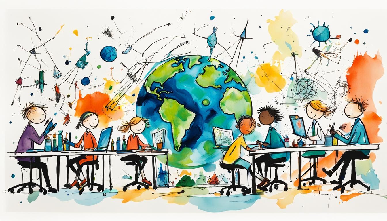 Kids in Lab: Protecting Earth, Abstract Art Style