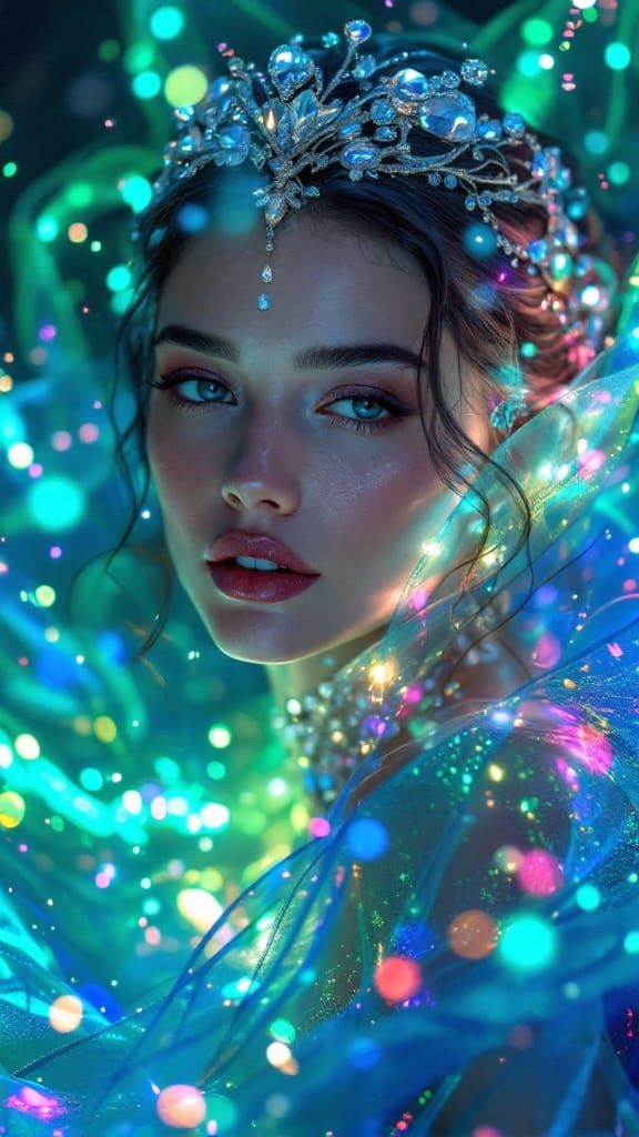 Ethereal Muse Amongst Aurora Borealis