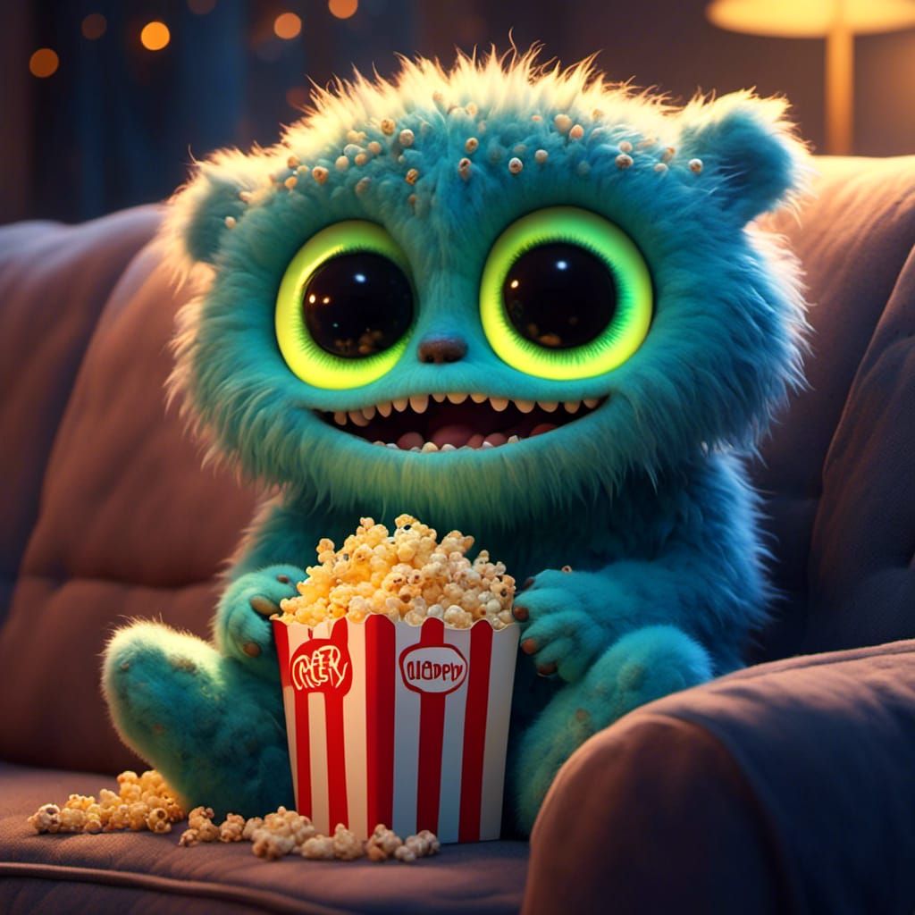 Cute 3D Creature Comforts with Popcorn