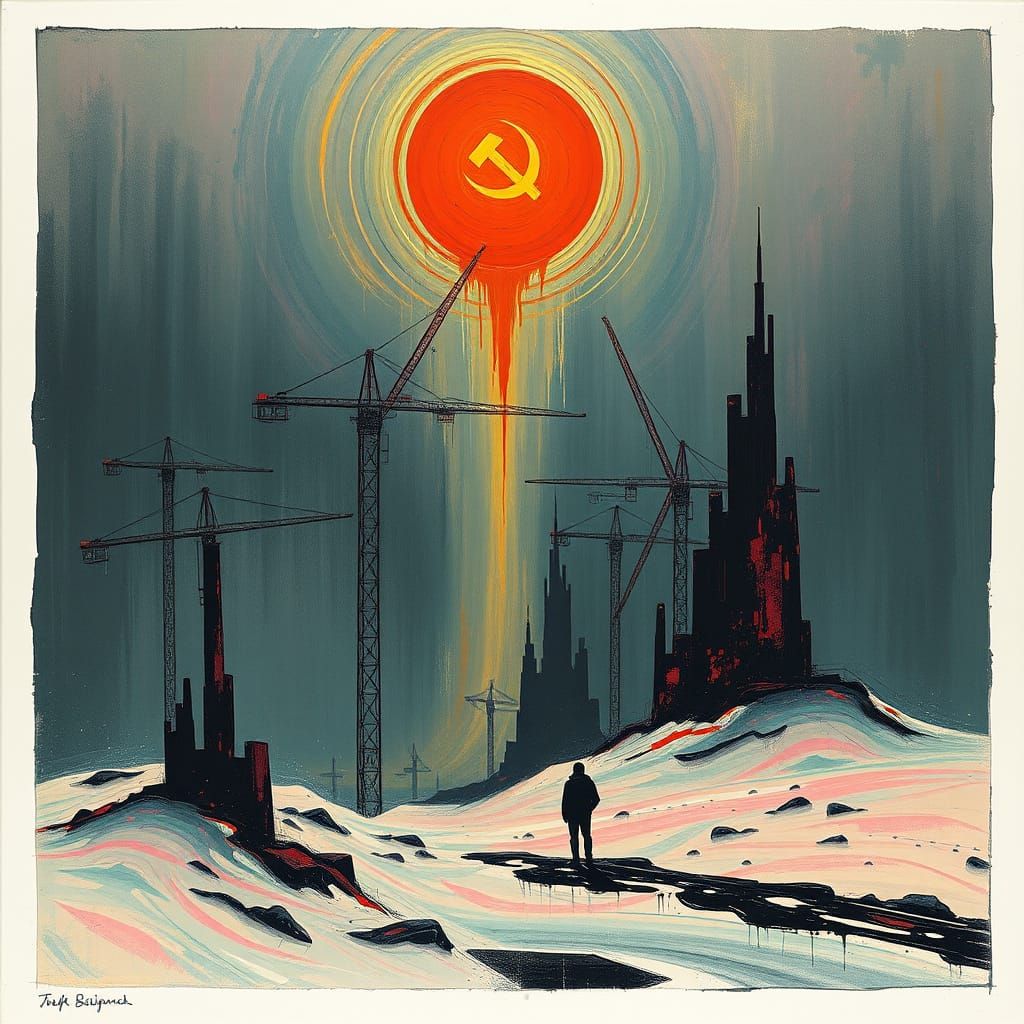 Surreal European Mixed Media Painting