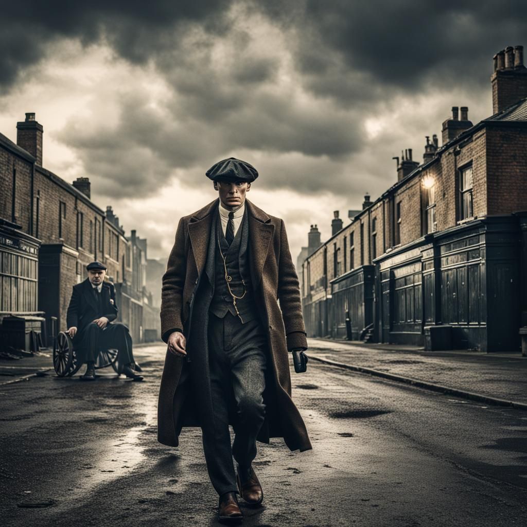 Hyperrealistic Portrait of Tommy Shelby from Peaky Blinders