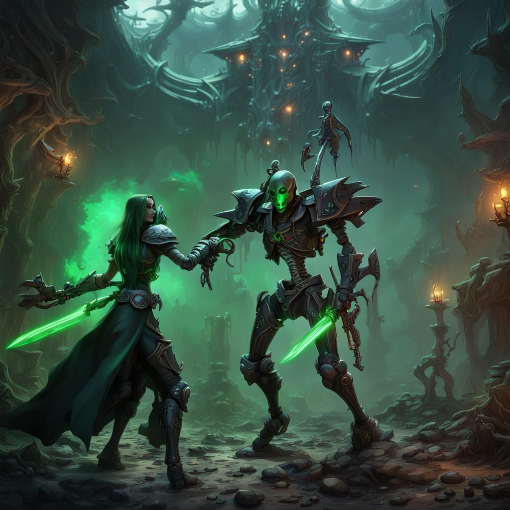 Dark Eldar Pirate vs Necron Robot in Warhammer 40K