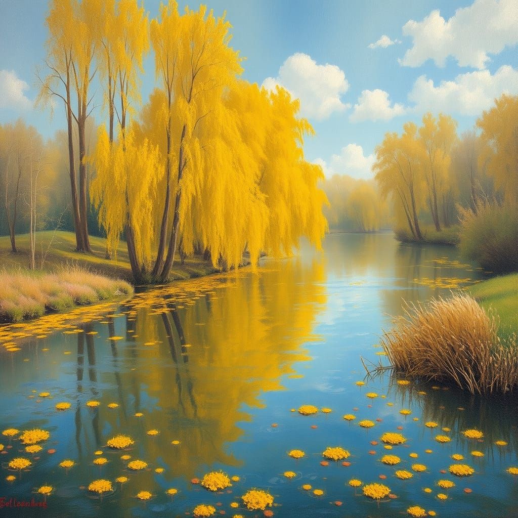 Sponge Bob River: Gothic France, Oil Painting