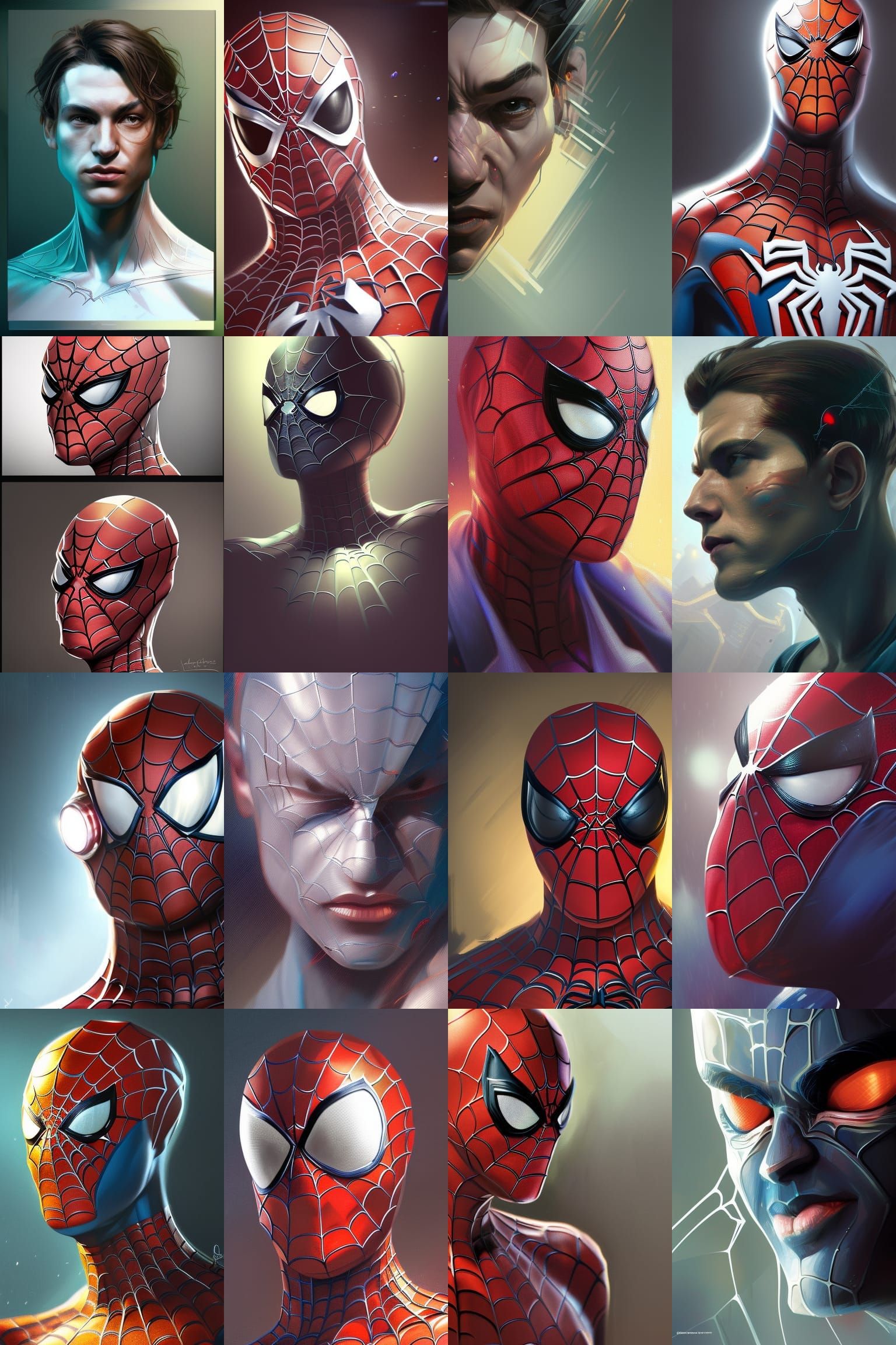 Hyperdetailed Spiderman Portrait in Artgerm Style