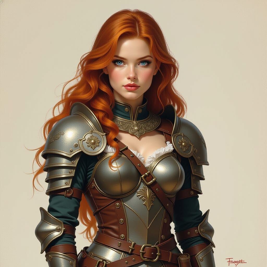 Heroic Ginger Girl in Fantasy Armor