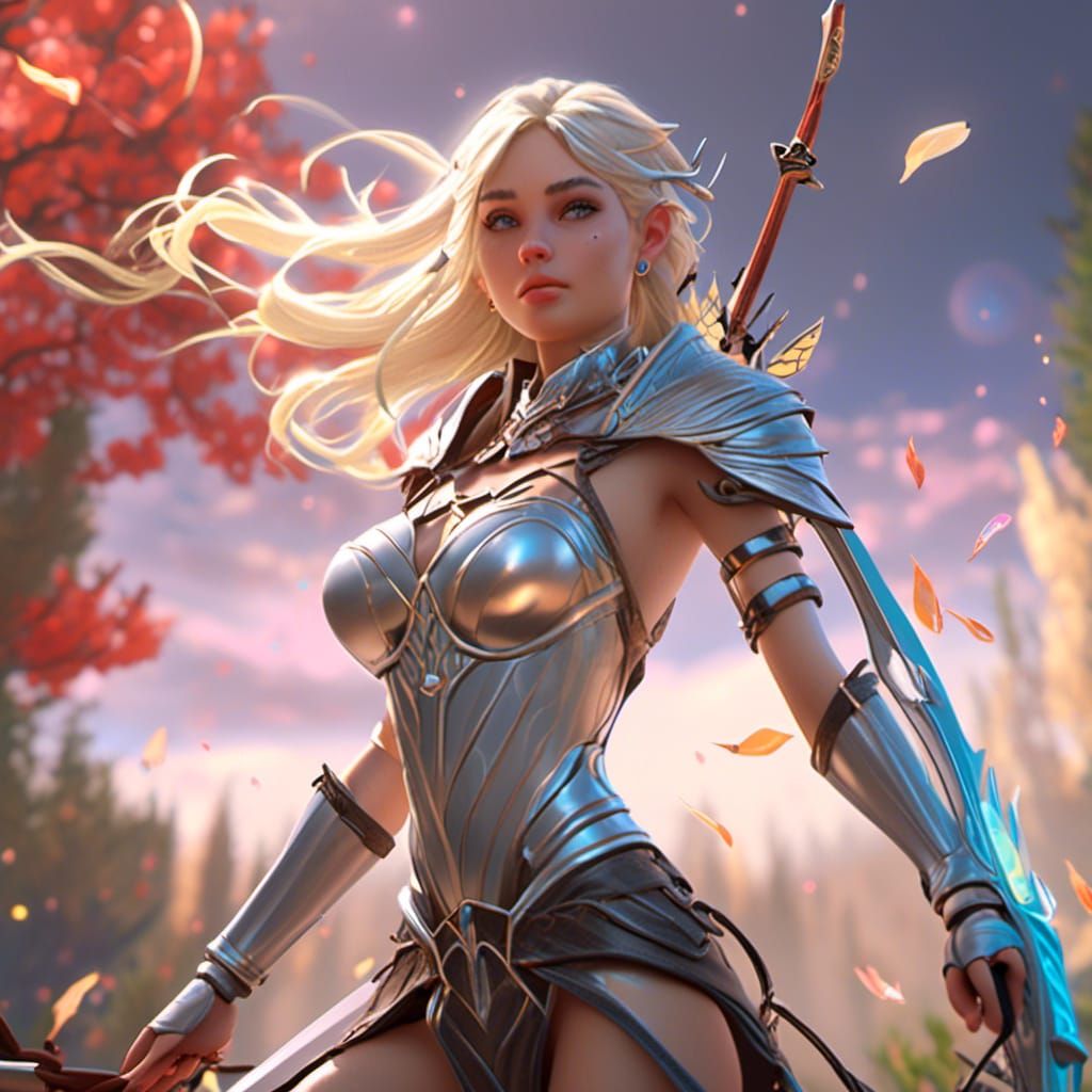Beautiful Elf Archer in Detailed Fantasy Art