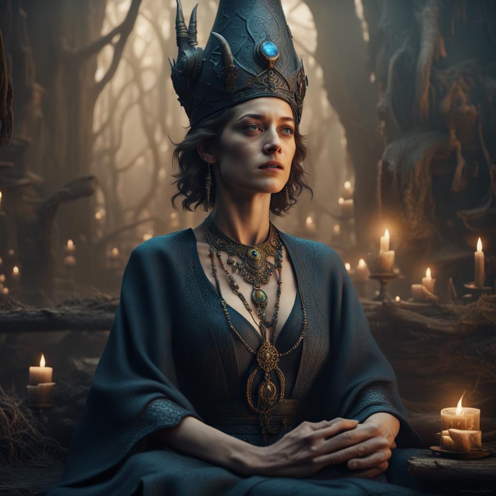 Marion Cotillard as Shaman Witch, Detailed Matte Painting
