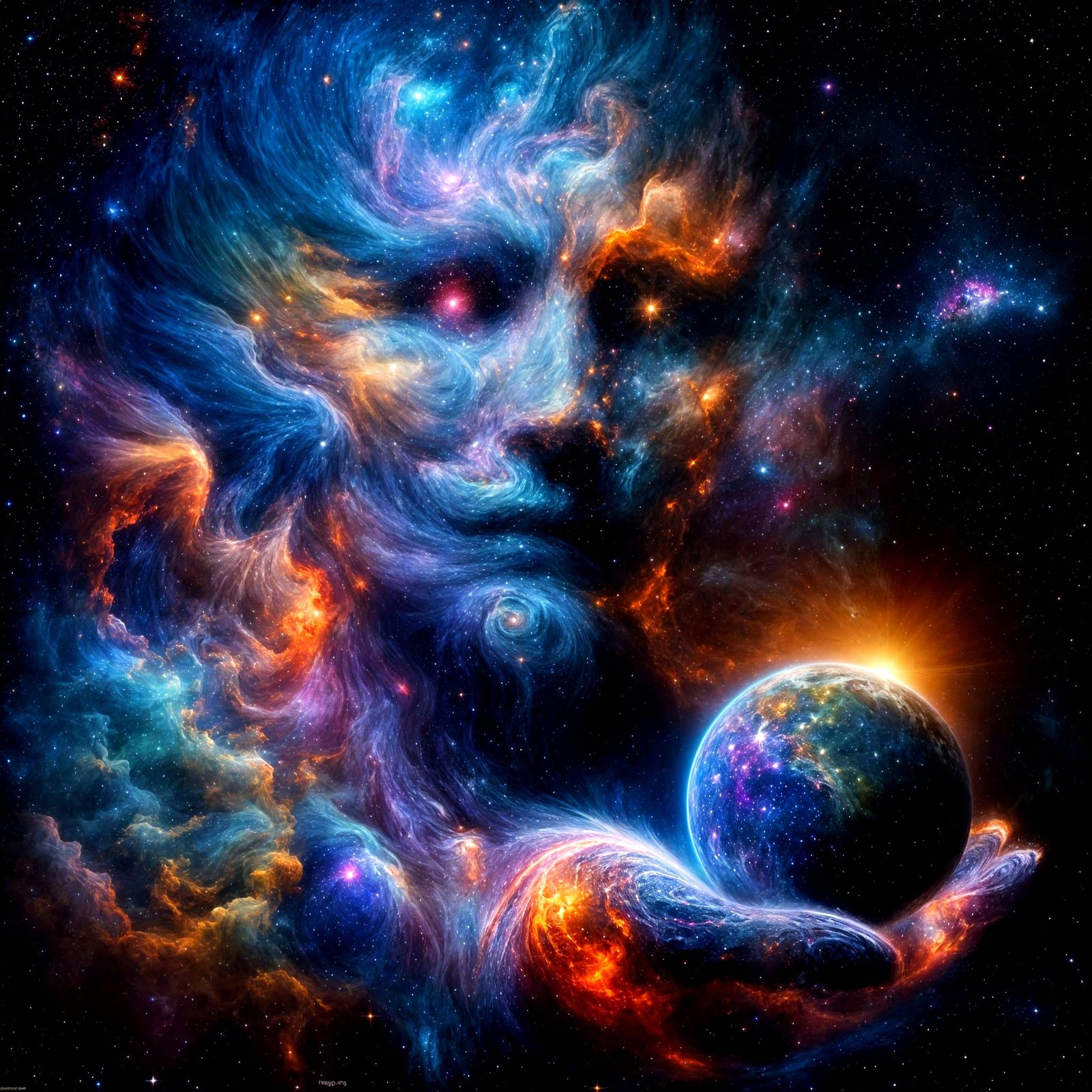 Celestial Being Radiates Cosmic Energy and Gaze