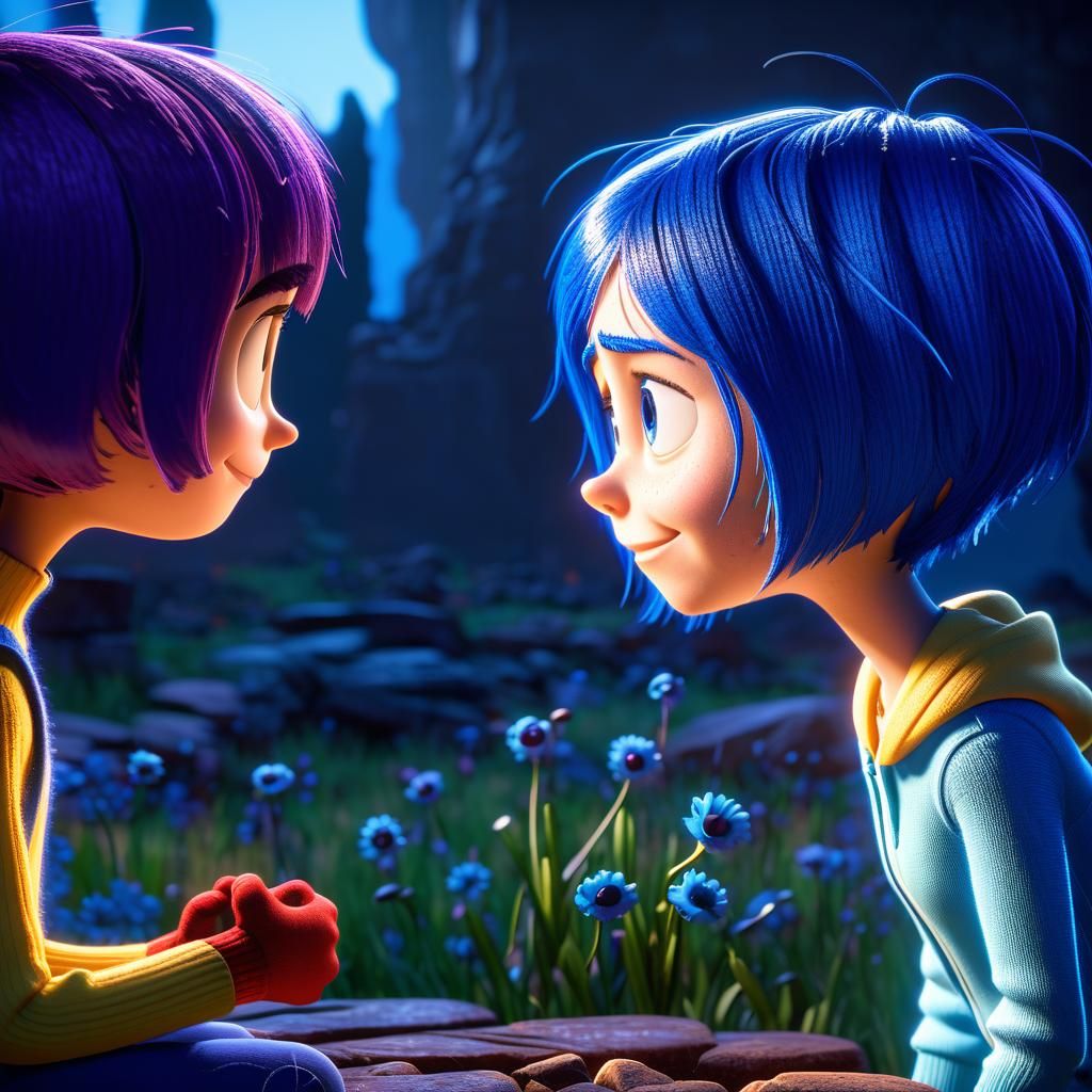 Joy and Sadness in 3D Game Cinematic Style