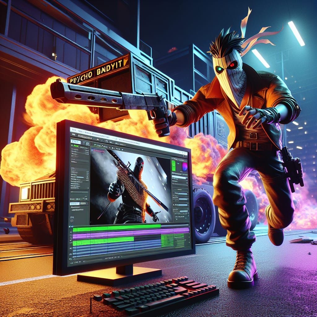 Psycho Bandit in Epic 3D Video Game Scene