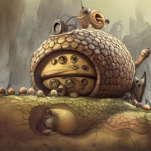 Acorn People in Walnut Shells, Machinarium Style