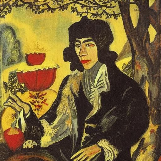 Vampire Cat Lover, Masterpiece in the Style of Goncharova