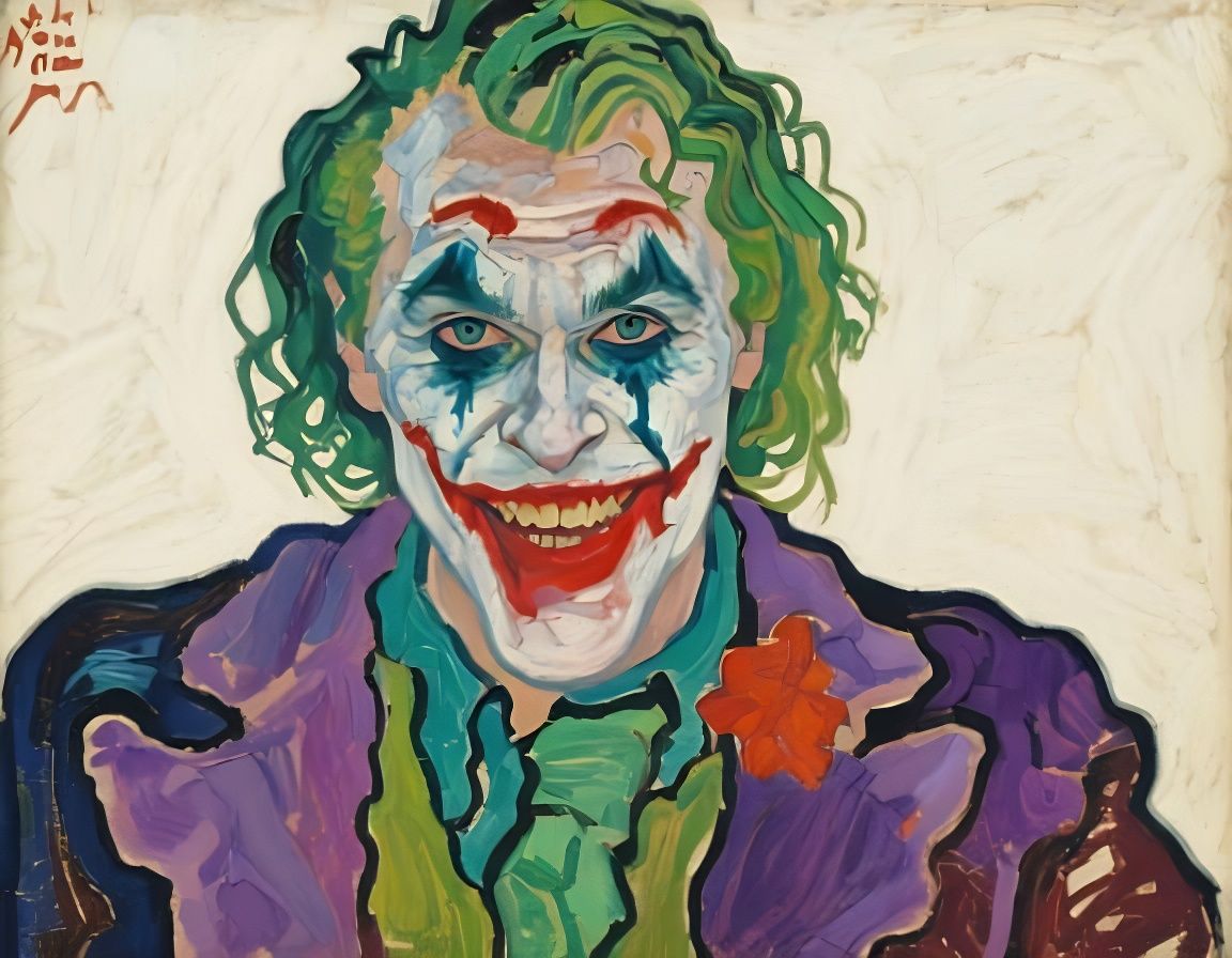 Egon Schiele Inspired Joker Portrait