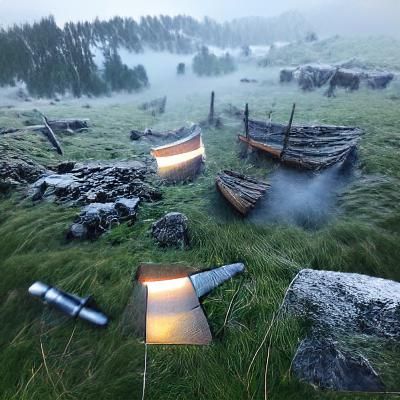 Viking Battlefield with Volumetric Lighting