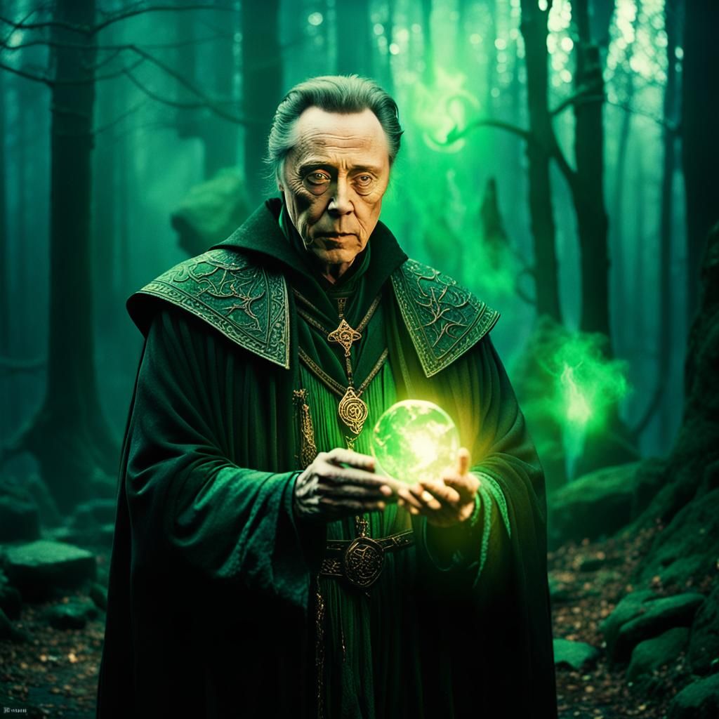 Warlock Casting Spell in Dark Fantasy Art