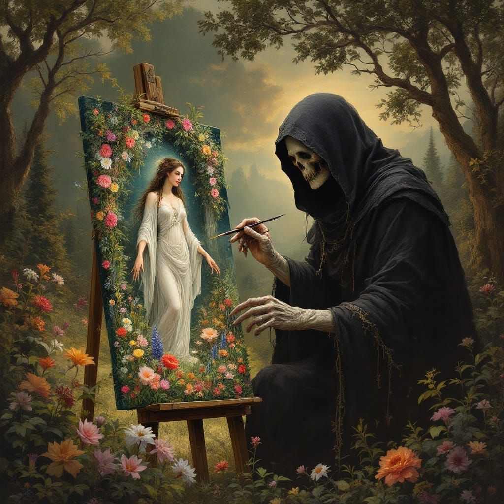 Death Embodies Life in Vibrant, Surrealist Painting