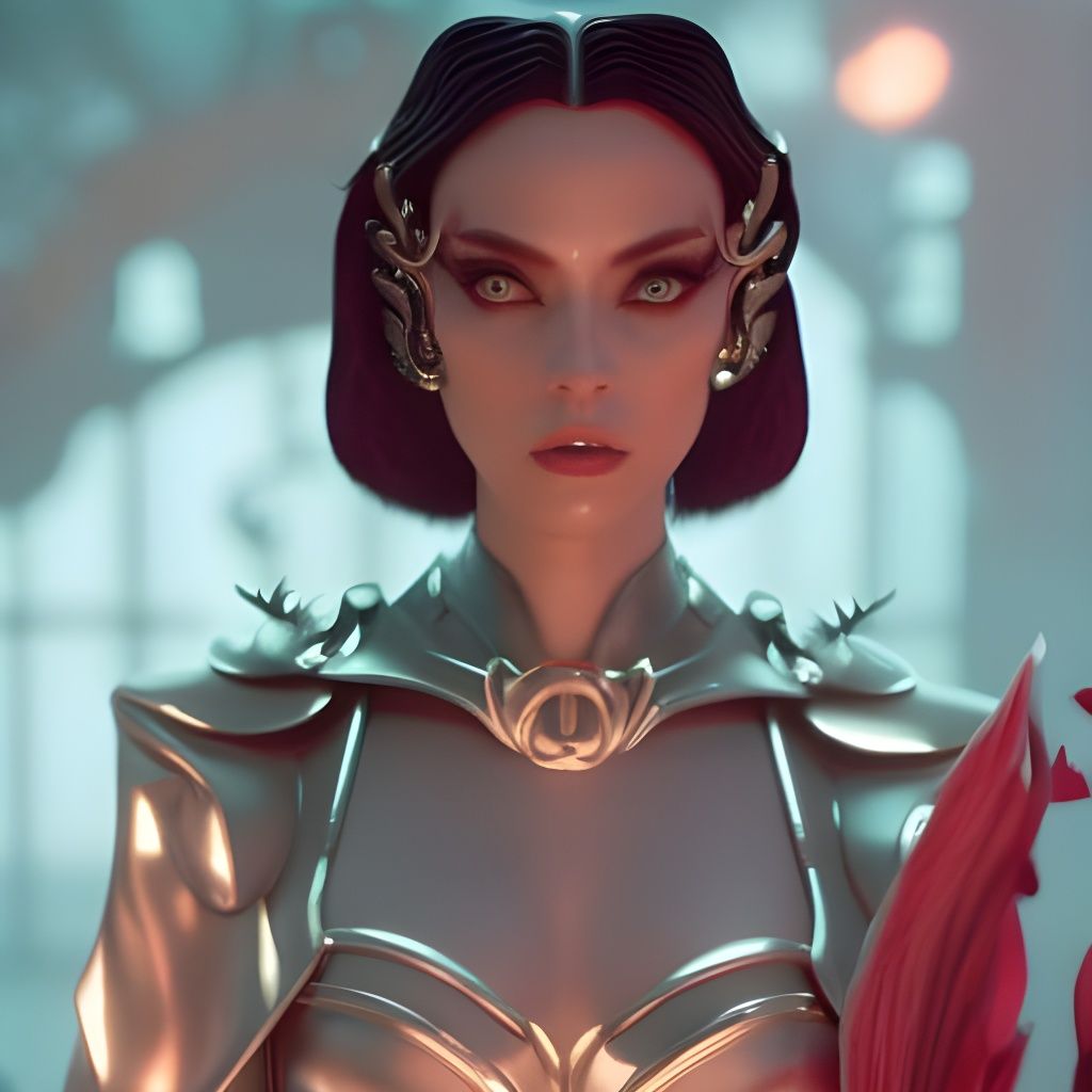 Moon Goddess Portrait in Art Nouveau Style