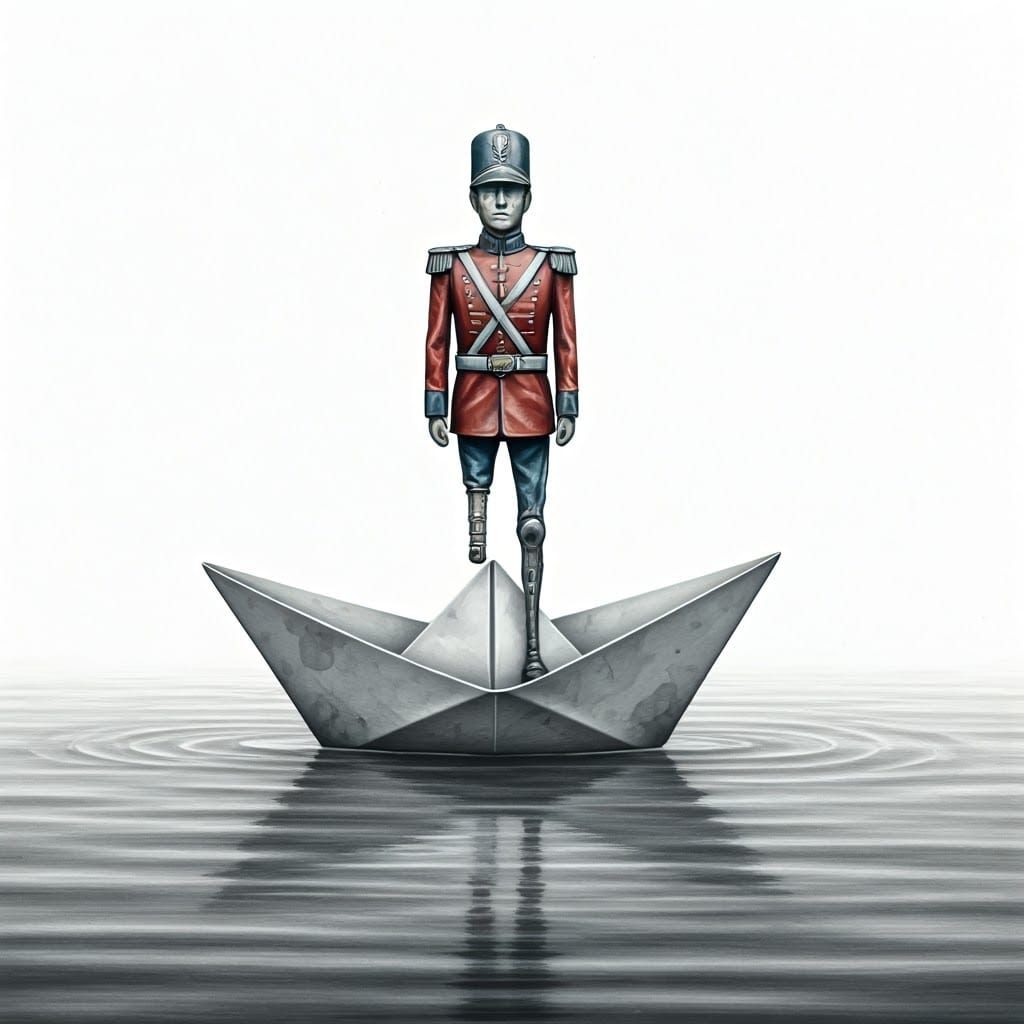 Sentinel Tin Soldier on Delicate Riverboat