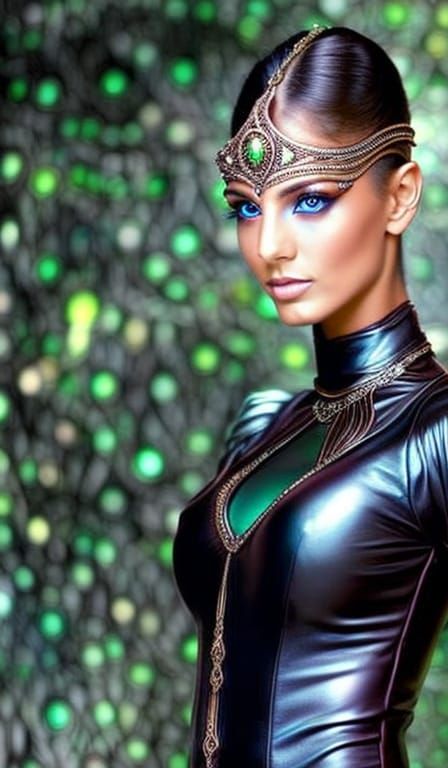 Trinity Matrix Portrait in Volumetric Lighting Style