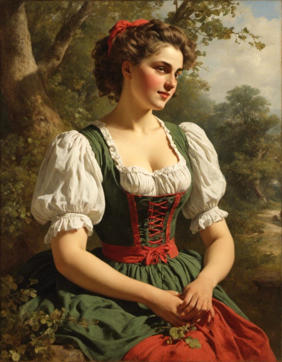 victorian bavarian girl in a dirndl