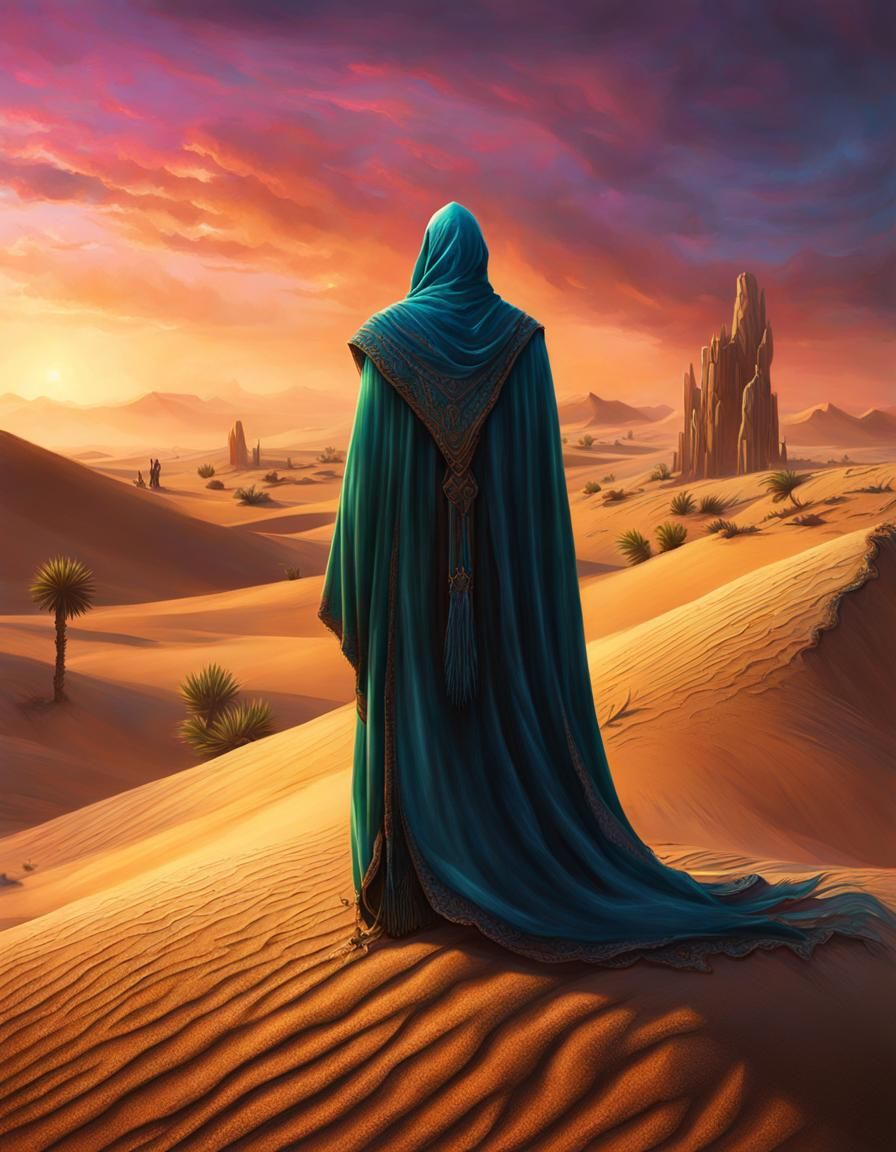 Alien Desert Hermit in Hyperrealistic Style