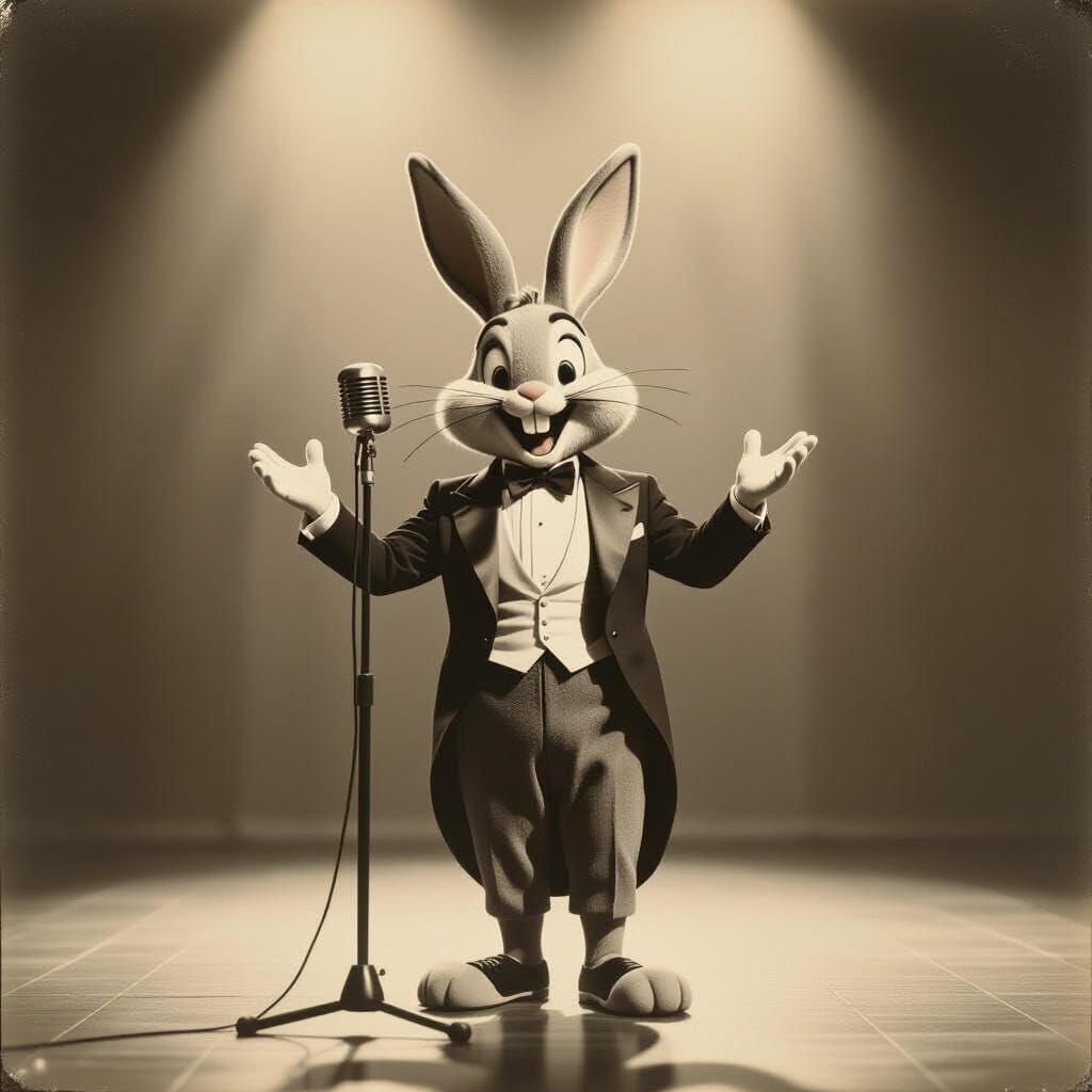 Bugs Bunny as Opera Singer, Vintage Polaroid