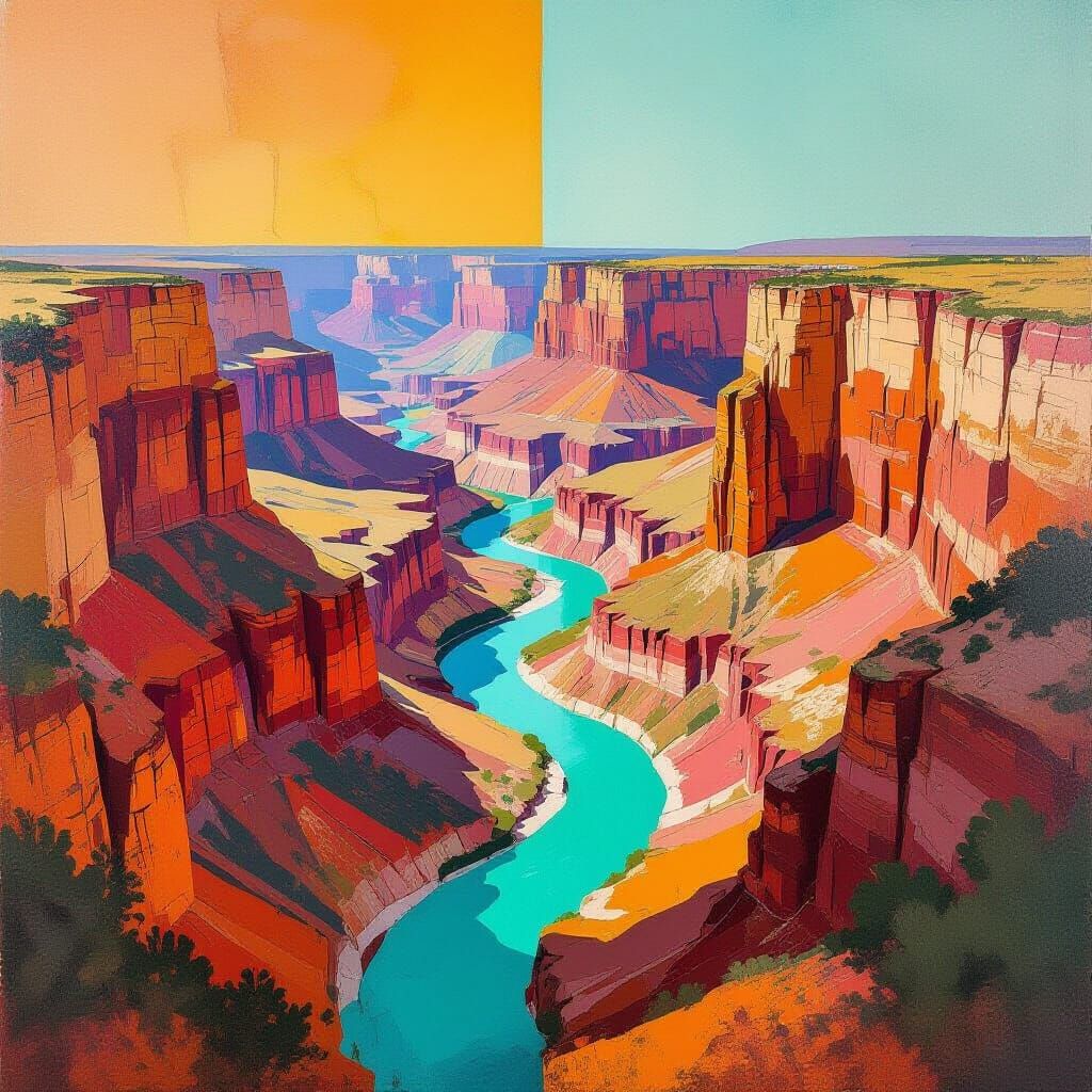 Vibrant Copper Canyon Abstract Art