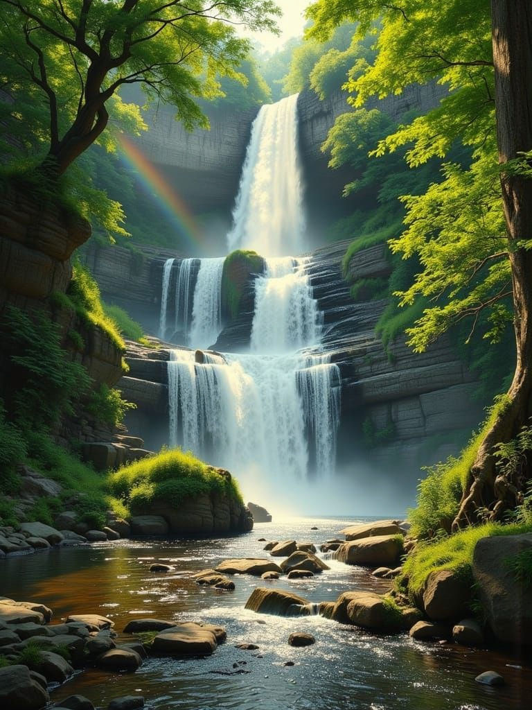 Vibrant Summer Scene at Minnehaha Falls