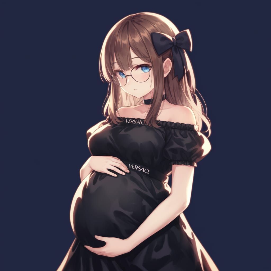 Anime Girl in Elegant Pregnancy Pose