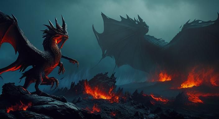 Dragon and Phoenix in Dark Fantasy Film Noir