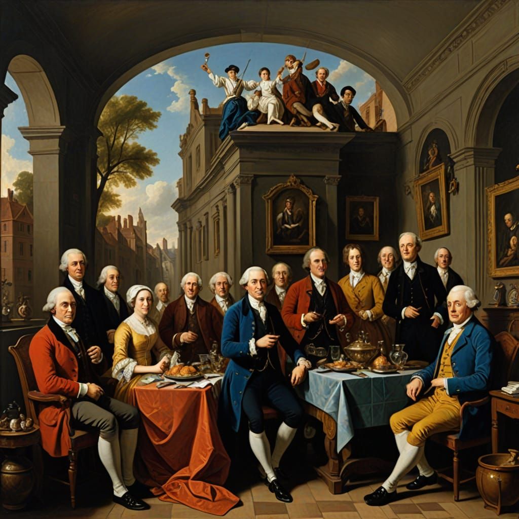 Vibrant Life in the Style of Zoffany