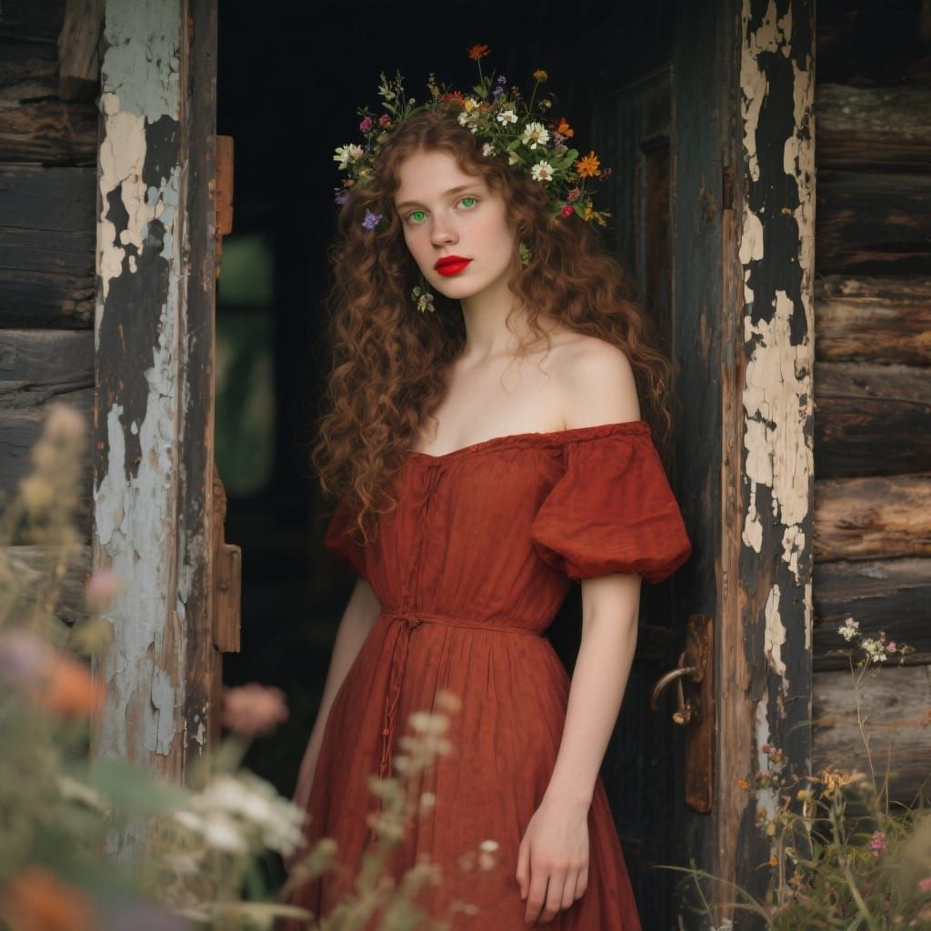 Watercolor painting of a feminine young bohemian woman with ...