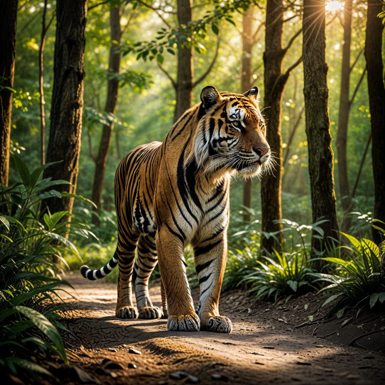 Majestic Tiger in a Vibrant Jungle Aesthetic