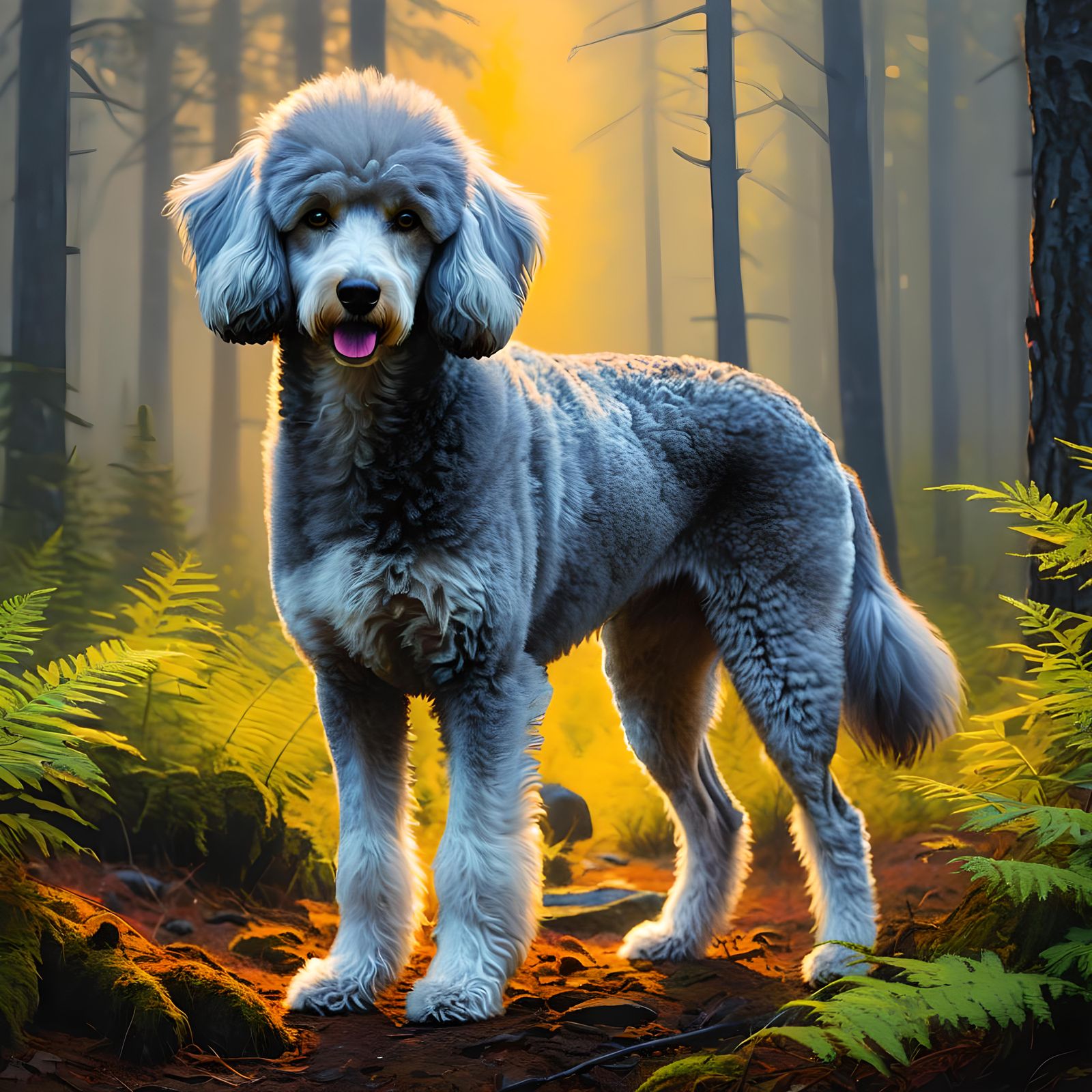 Poodle interbreeded with a greywolf