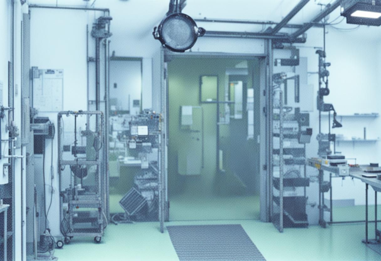 Industrial Liminal Room in Early 2000s Style