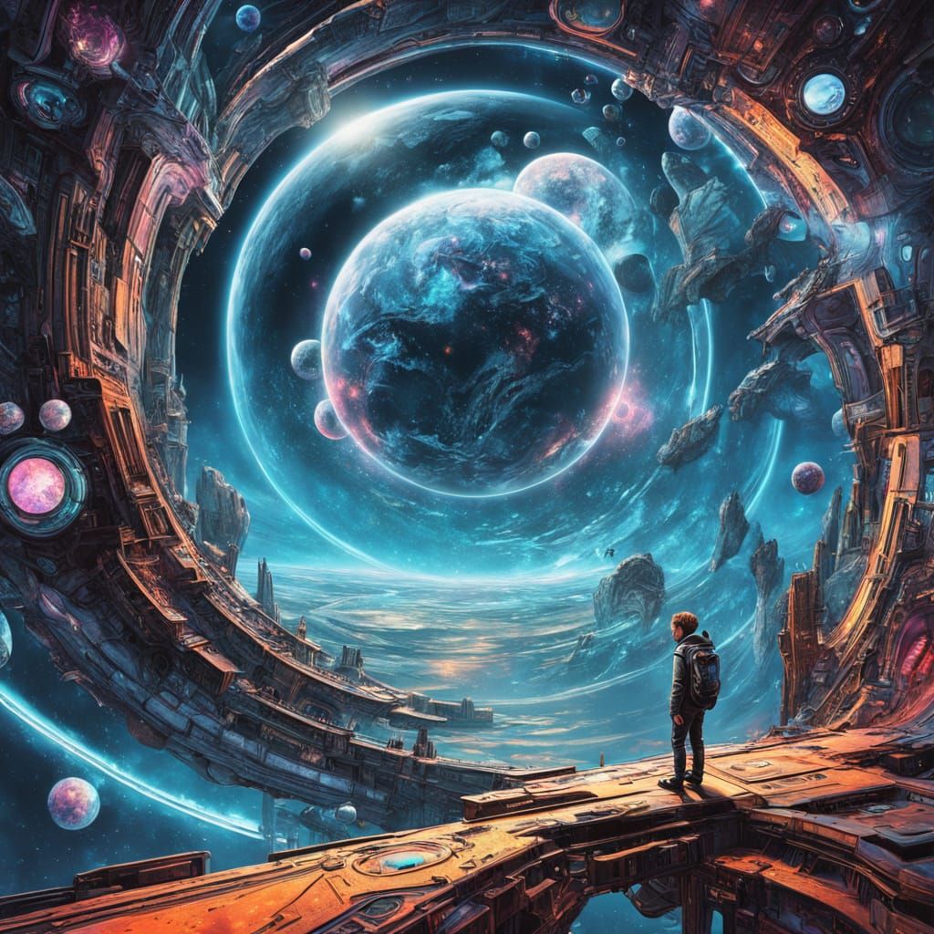 Cyberpunk Citadel Rises in a Dreamlike Stellar Archipelago