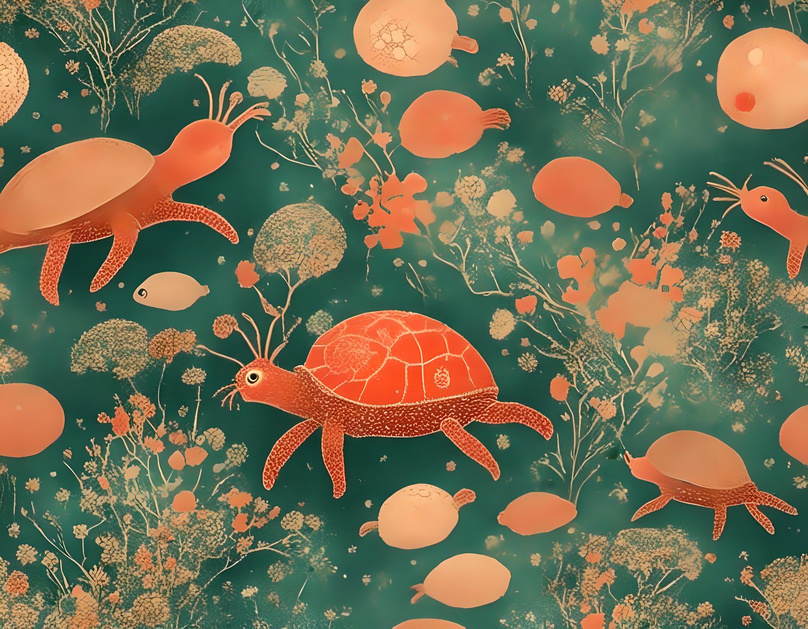 Sea Turtle in Vibrant Indonesian Coral Reef