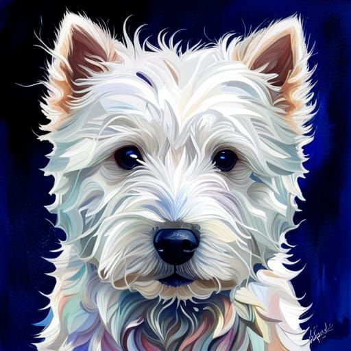 Adorable Westie Puppy Portrait in Hyperrealistic Style